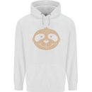 A Funny Sloth Face Mens 80% Cotton Hoodie White