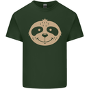 A Funny Sloth Face Mens Cotton T-Shirt Tee Top Forest Green