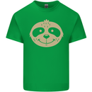 A Funny Sloth Face Mens Cotton T-Shirt Tee Top Irish Green