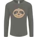 A Funny Sloth Face Mens Long Sleeve T-Shirt Charcoal