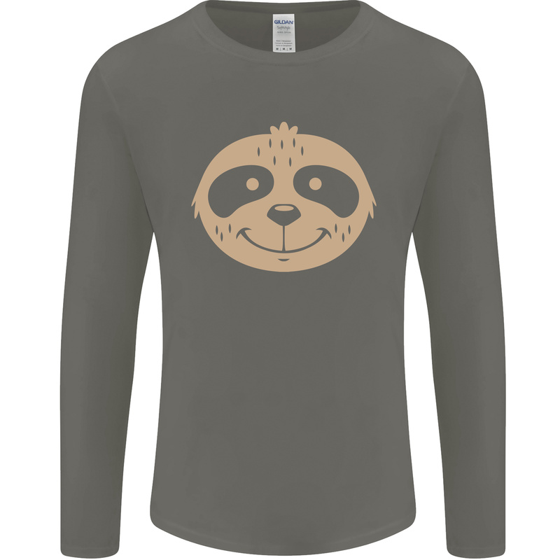 A Funny Sloth Face Mens Long Sleeve T-Shirt Charcoal