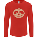 A Funny Sloth Face Mens Long Sleeve T-Shirt Red