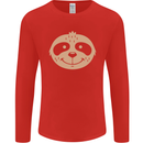 A Funny Sloth Face Mens Long Sleeve T-Shirt Red