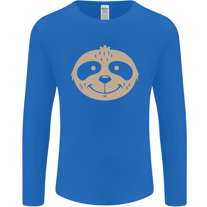 A Funny Sloth Face Mens Long Sleeve T-Shirt Royal Blue