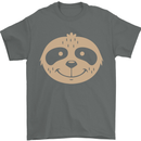 A Funny Sloth Face Mens T-Shirt 100% Cotton Charcoal
