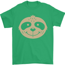 A Funny Sloth Face Mens T-Shirt 100% Cotton Irish Green