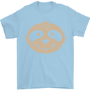 A Funny Sloth Face Mens T-Shirt 100% Cotton Light Blue