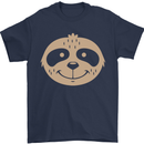 A Funny Sloth Face Mens T-Shirt 100% Cotton Navy Blue