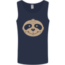 A Funny Sloth Face Mens Vest Tank Top Navy Blue