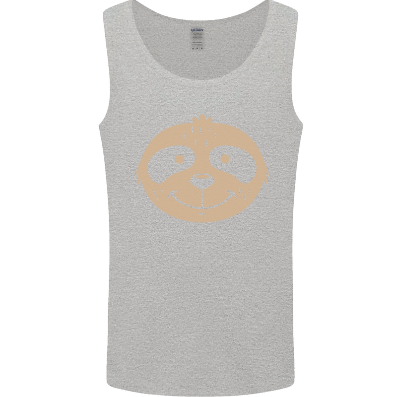 A Funny Sloth Face Mens Vest Tank Top Sports Grey