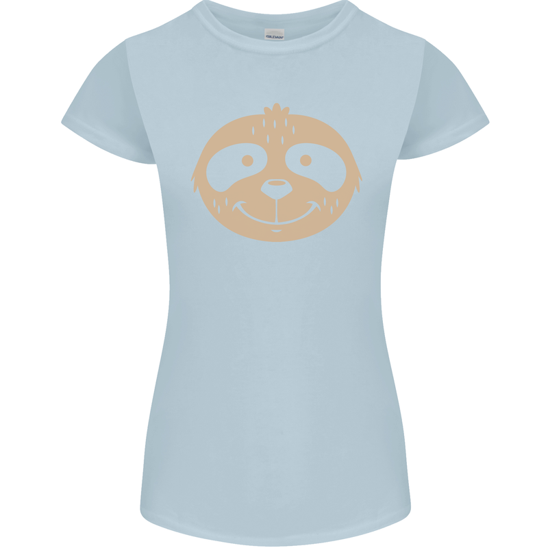 A Funny Sloth Face Womens Petite Cut T-Shirt Light Blue
