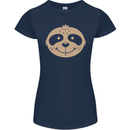 A Funny Sloth Face Womens Petite Cut T-Shirt Navy Blue