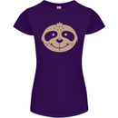A Funny Sloth Face Womens Petite Cut T-Shirt Purple