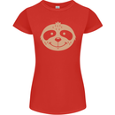 A Funny Sloth Face Womens Petite Cut T-Shirt Red