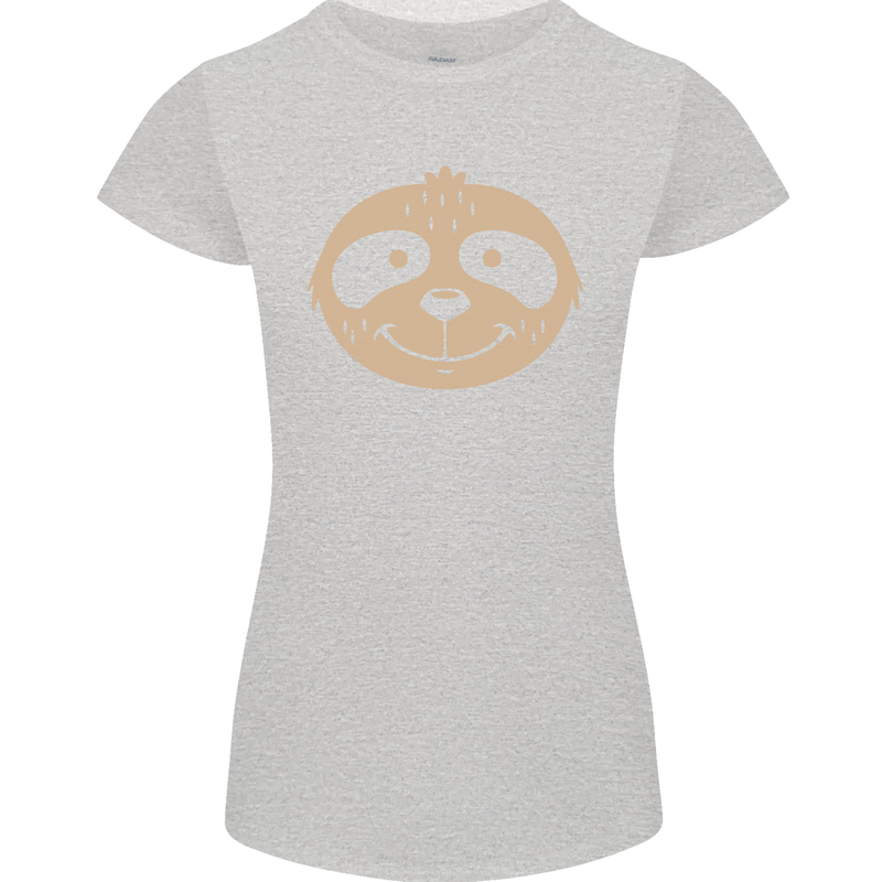 A Funny Sloth Face Womens Petite Cut T-Shirt Sports Grey