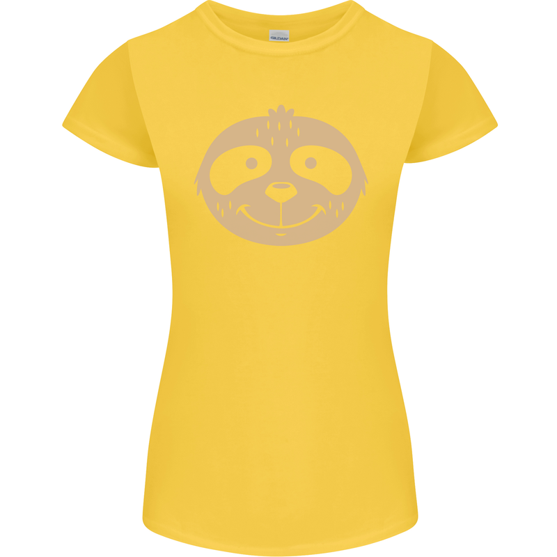 A Funny Sloth Face Womens Petite Cut T-Shirt Yellow