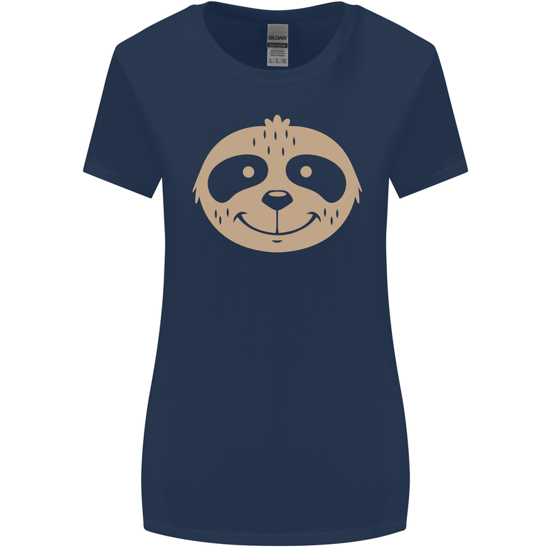 A Funny Sloth Face Womens Wider Cut T-Shirt Navy Blue
