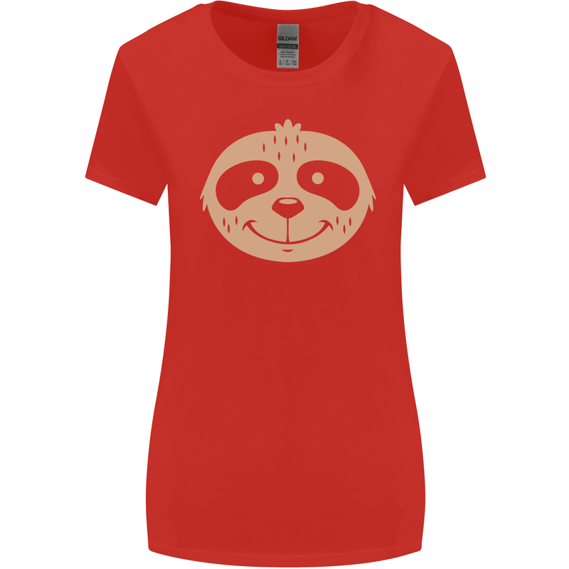A Funny Sloth Face Womens Wider Cut T-Shirt Red