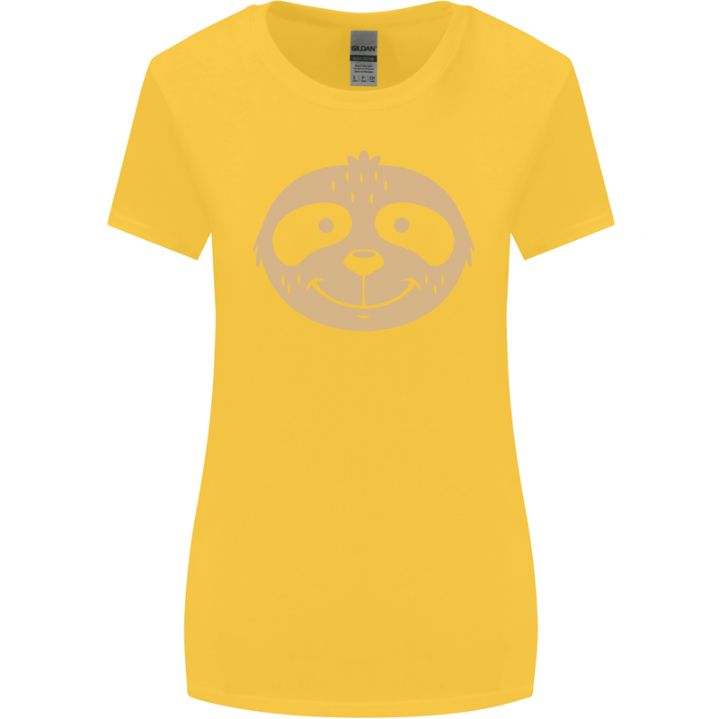 A Funny Sloth Face Womens Wider Cut T-Shirt Yellow