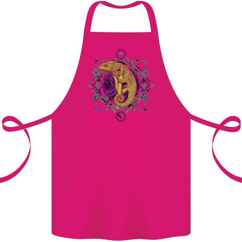 A Geometric Chameleon Cotton Apron 100% Organic Pink