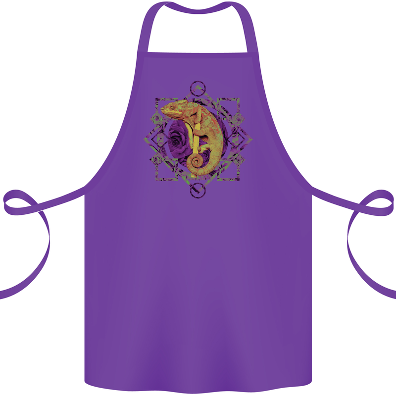 A Geometric Chameleon Cotton Apron 100% Organic Purple