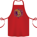 A Geometric Chameleon Cotton Apron 100% Organic Red