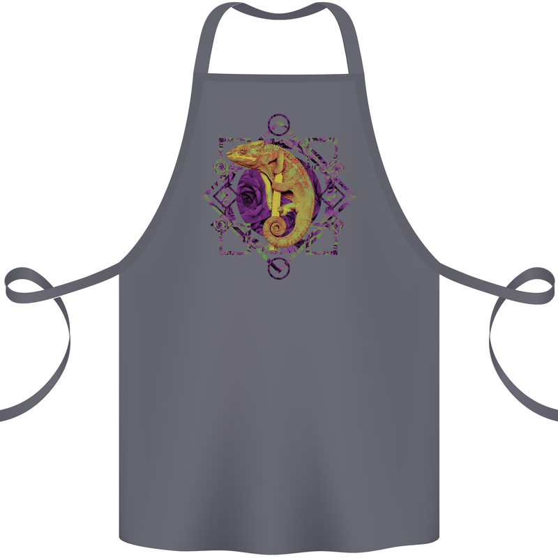 A Geometric Chameleon Cotton Apron 100% Organic Steel