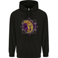 A Geometric Chameleon Mens 80% Cotton Hoodie Black