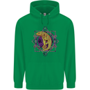 A Geometric Chameleon Mens 80% Cotton Hoodie Irish Green