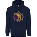 A Geometric Chameleon Mens 80% Cotton Hoodie Navy Blue