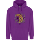 A Geometric Chameleon Mens 80% Cotton Hoodie Purple