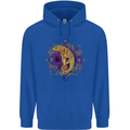A Geometric Chameleon Mens 80% Cotton Hoodie Royal Blue