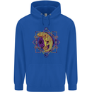 A Geometric Chameleon Mens 80% Cotton Hoodie Royal Blue