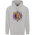 A Geometric Chameleon Mens 80% Cotton Hoodie Sports Grey