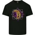 A Geometric Chameleon Mens Cotton T-Shirt Tee Top Black