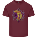 A Geometric Chameleon Mens Cotton T-Shirt Tee Top Maroon