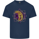 A Geometric Chameleon Mens Cotton T-Shirt Tee Top Navy Blue