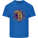 A Geometric Chameleon Mens Cotton T-Shirt Tee Top Royal Blue
