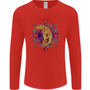 A Geometric Chameleon Mens Long Sleeve T-Shirt Red