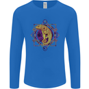 A Geometric Chameleon Mens Long Sleeve T-Shirt Royal Blue