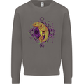 A Geometric Chameleon Mens Sweatshirt Jumper Charcoal