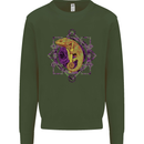 A Geometric Chameleon Mens Sweatshirt Jumper Forest Green