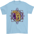 A Geometric Chameleon Mens T-Shirt 100% Cotton Light Blue