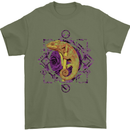 A Geometric Chameleon Mens T-Shirt 100% Cotton Military Green