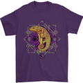 A Geometric Chameleon Mens T-Shirt 100% Cotton Purple