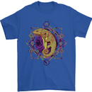 A Geometric Chameleon Mens T-Shirt 100% Cotton Royal Blue