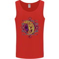 A Geometric Chameleon Mens Vest Tank Top Red