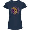 A Geometric Chameleon Womens Petite Cut T-Shirt Navy Blue