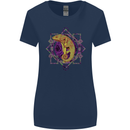 A Geometric Chameleon Womens Wider Cut T-Shirt Navy Blue