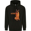 A German Shepherd Dog Illustration Mens 80% Cotton Hoodie Black
